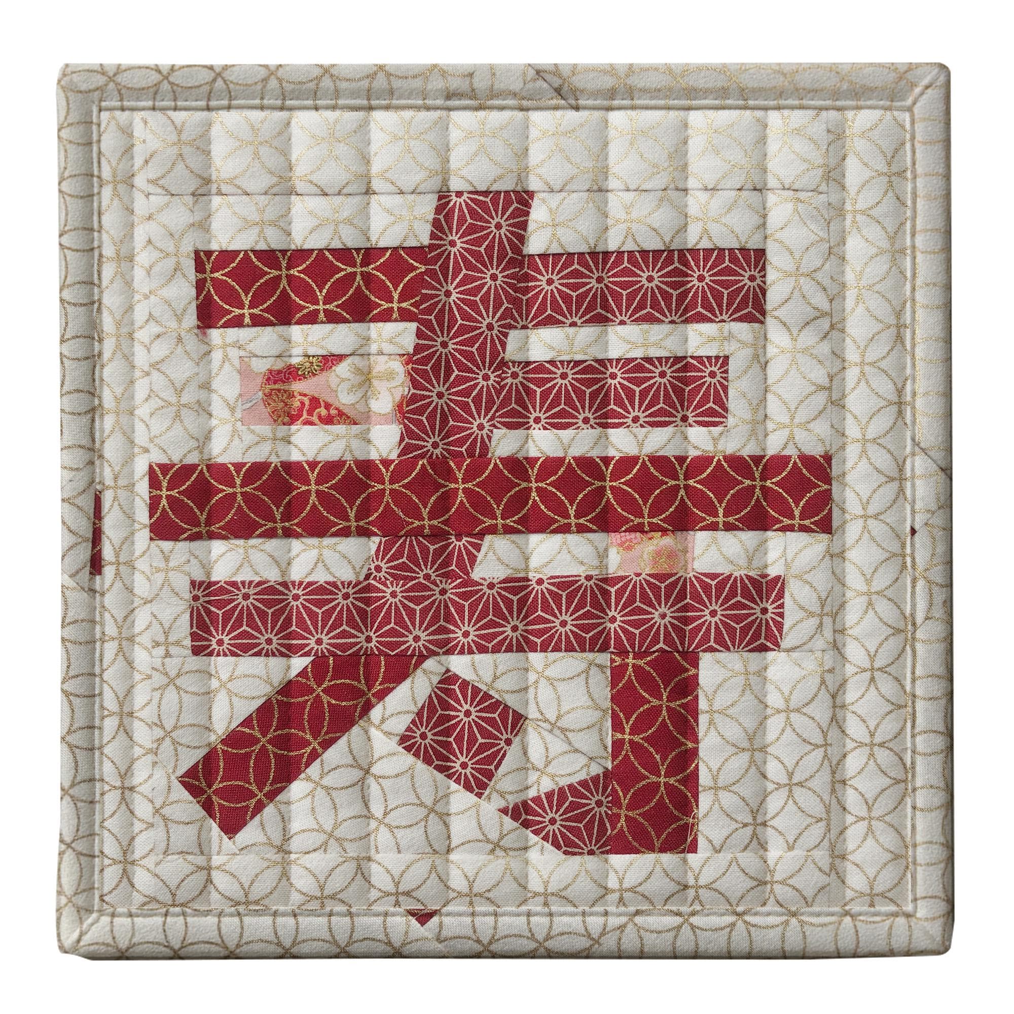 Japanese Wedding Kanji FPP Quilt Pattern – “Kotobuki” – 6 Inch Foundation Paper Piecing Block – PDF Digital Download