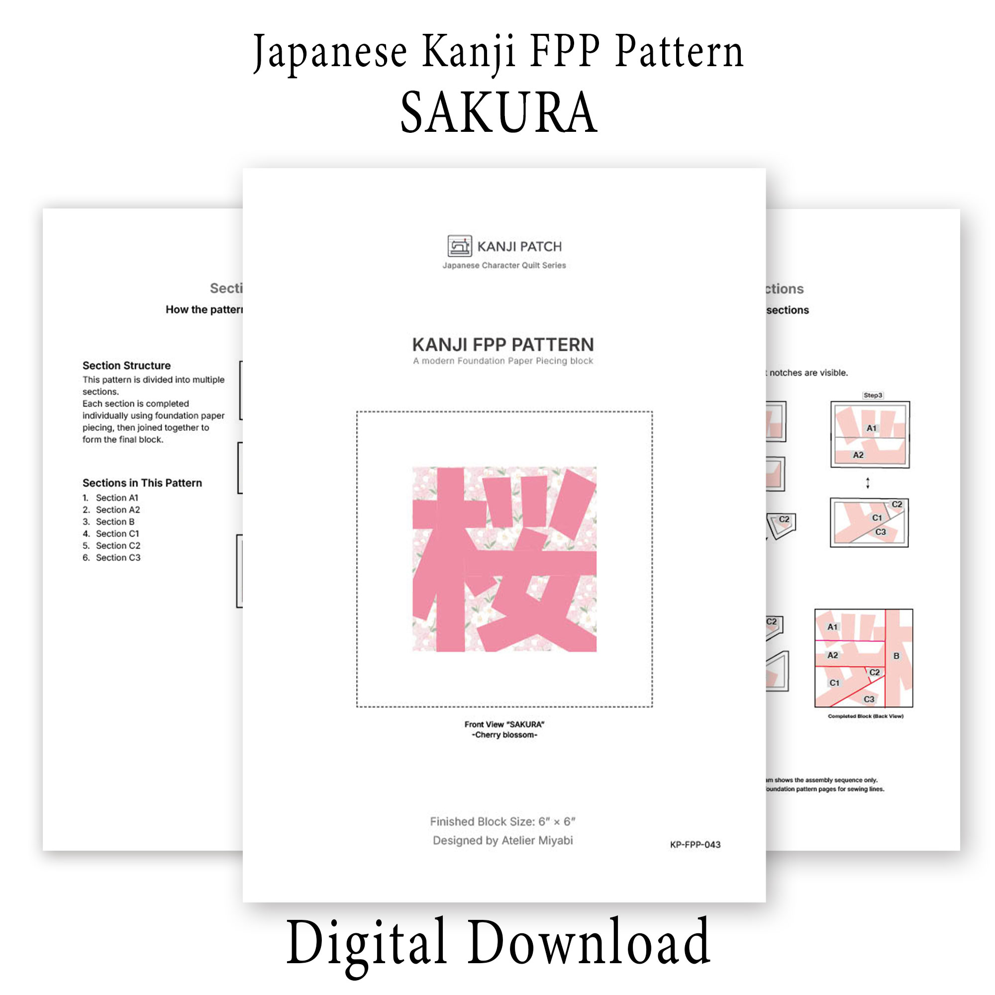Sakura 桜– Japanese Kanji FPP Pattern PDF - Image 4